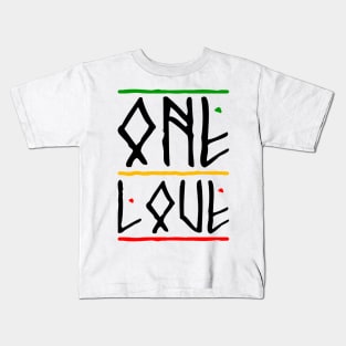 One Love Rasta Colors Reggae Kids T-Shirt